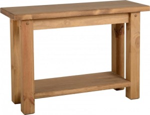 Tortilla Console Table Distressed Waxed Pine