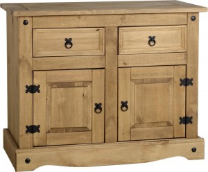 Corona 2 Door 2 Drawer Sideboard Distressed Waxed Pine