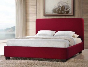 Opalia Fabric Small Double Bed in Red