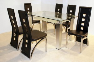 San Francisco 6 Chair Clear Dining Set