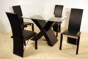 Arizona 4 Chair Dining Set in Black