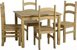 Budget Mexican Dining Set in Distressed Waxed Pine