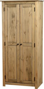 Panama 2 Door Wardrobe in Natural Wax