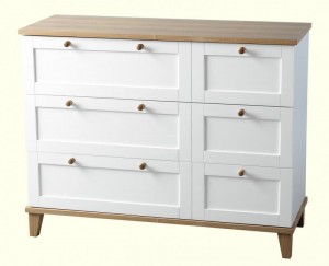 Arcadia *3 Drawer Chest in White/Ash Veneer