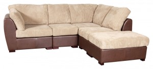 Katania Corner Suite in Faux Leather and Fabric