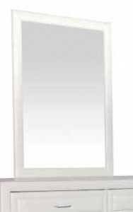 Longmore Mirror in White Faux Leather