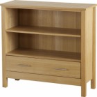 Oakleigh 1 Drawer Bookcase (Low) in Natural Oak Veneer