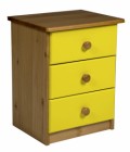 Verona 3 Drawer Bedside Antique With Lime Details