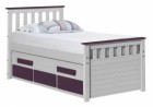 Captains Bergamo Guest Bed 3ft White With Lilac Details