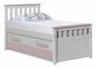 Captains Bergamo Guest Bed 3ft White With Pink Details