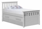 Captains Bergamo Guest Bed 3ft White With White Details