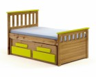 Captains Short Bergamo Guest Bed 3ft Antique With Lime Details