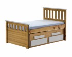 Captains Short Bergamo Guest Bed 3ft Antique With White Details