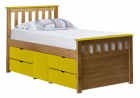 Captains Ferrara Storage Bed 3ft Antique With Lime Details