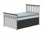 Captains Short Ferrara Storage Bed 3ft White With Graphite Details