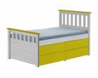 Captains Short Ferrara Storage Bed 3ft White With Lime Details