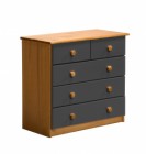 Verona 3+2 Drawer Chest Antique With Graphite Details