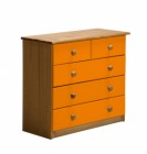 Verona 3+2 Drawer Chest Antique With Orange Details