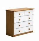 Verona 3+2 Drawer Chest Antique With White Details