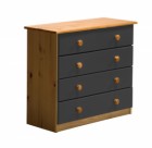 Verona 4 Drawer Chest Antique With Graphite Details