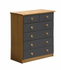 Verona 4+2 Drawer Chest Antique With Graphite Details