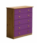 Verona 4+2 Drawer Chest Antique With Lilac Details