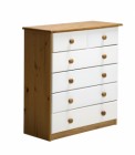 Verona 4+2 Drawer Chest Antique With White Details