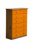 Verona 5+2 Drawer Chest Antique With Orange Details