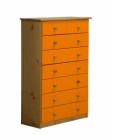 Verona 6+2 Drawer Chest Antique With Orange Details