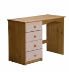 Verona 4 Drawer Dressing Table Antique With Pink Details