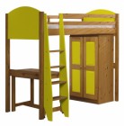Verona High Sleeper Bed Set 1 Antique With Lime Details