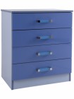 Ottawa 2 Tones 4 Drawer Chest in Blue