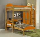 Maximus L Shape High Sleeper Antique With Orange Details