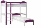Maximus L Shape High Sleeper White With Lilac Details