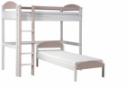 Maximus L Shape High Sleeper White With Pink Details