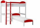 Maximus L Shape High Sleeper White With Red Details