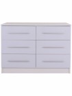 Toronto 3 + 3 Drawer Chest in White