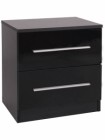 Toronto 2 Drawer Bedside in Black