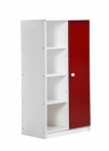 Avola One Door Cupboard White With Red Details