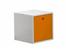 Cube with cover in White with Orange Detail