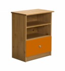 Gela Two Shelf And One Drawer Unit Antique With Orange Details