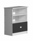 Gela Two Shelf And One Drawer Unit White With Graphite Details