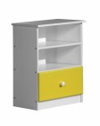 Gela Two Shelf And One Drawer Unit White With Lime Details