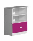 Gela Two Shelf And One Drawer Unit White With Fuschia Details