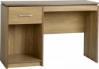 Charles Computer Desk in Oak Effect Veneer with Walnut Trim