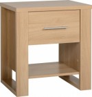 Kingston 1 Drawer Bedside Table in Euro Oak