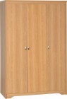 Regent 3 Door Wardrobe in Teak Effect Veneer