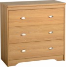 Regent 3 Drawer Chest in Teak Effect Veneer