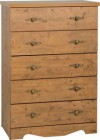 Cairo 5 Drawer Chest in Dark Kennedy Pine Effect Veneer