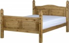Corona Mexican 4 foot 6 inch Bed in Distressed Waxed Pine